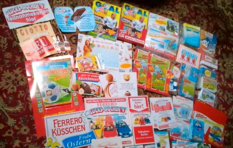 FERRERO KINDER Reklame KONVOLUT Küsschen Giotto Duplo 90er in Annaberg-Buchholz