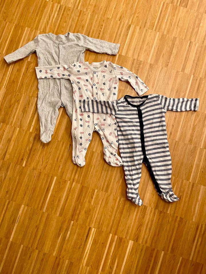 Baby Schlafoverall Schlafanzug reine Bio-Baumwolle 3er Set 62 in Bergrheinfeld