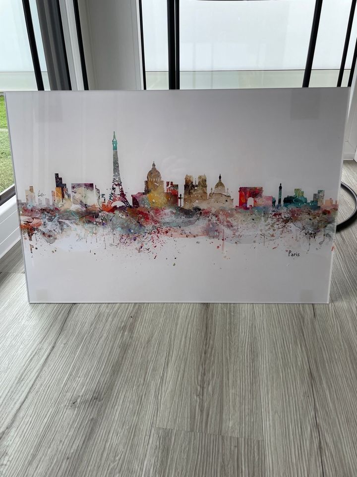 Acrylglasbild Paris Skyline bunt in Bielefeld