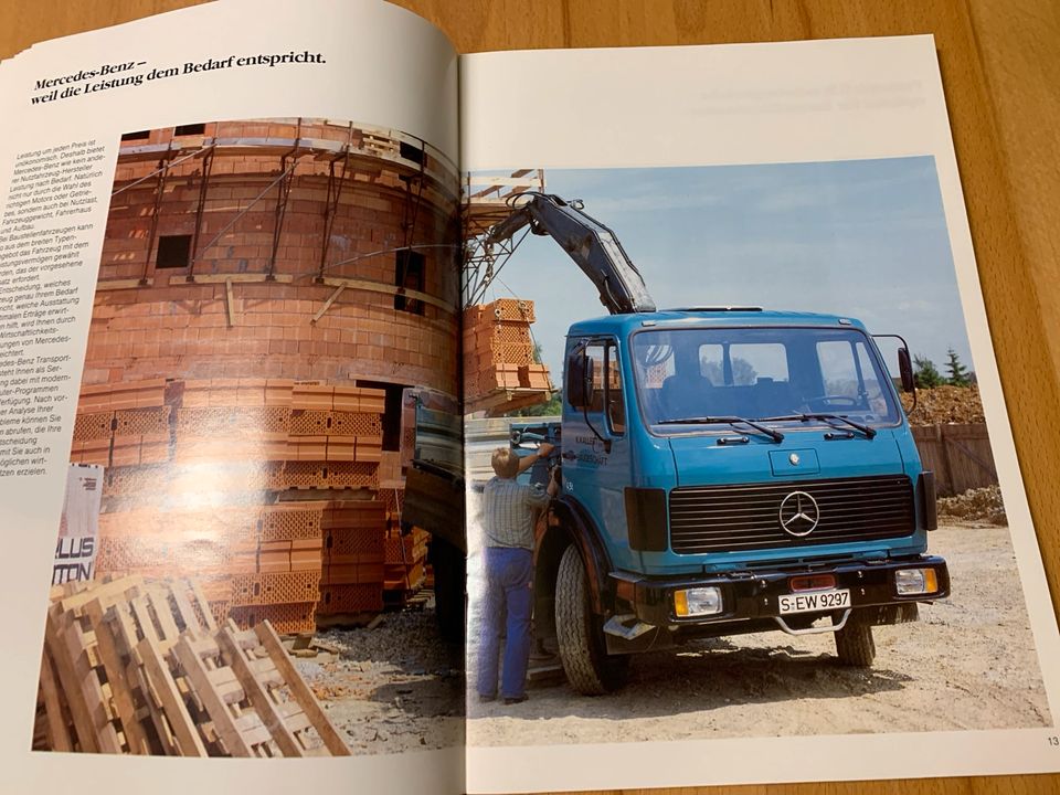 Mercedes LKW Prospekt 1987 mittelschwere 2-Achs Baustellen Kipper in Landshut