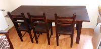 Tisch 2m lang dunkel Braun mit 3 Stühlen Hessen - Karben Vorschau