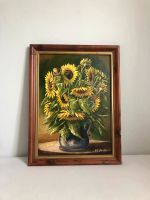 Ölbild Ölgemälde Gemälde Bild Stillleben Blumen Sonnenblumen Vase München - Ludwigsvorstadt-Isarvorstadt Vorschau