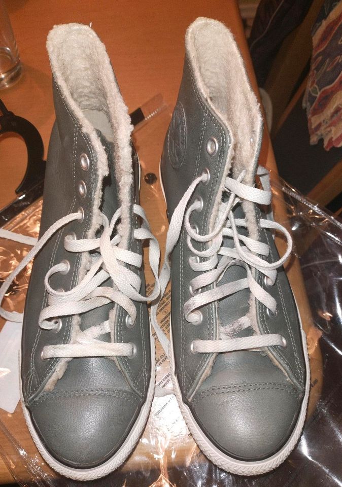Converse Chucks Gr 40 grau Leder gefüttert All Star Sneaker Schuh in Bad Camberg