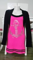 Warmer langer Pullover Minikleid neon pink silber schwarz m Anker Hessen - Hanau Vorschau