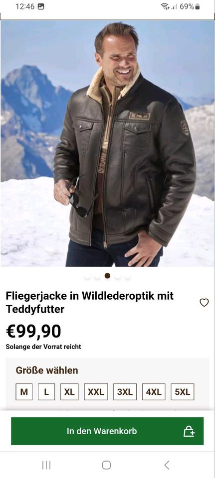 Flieger Jacke Herren 3XL in Kettig