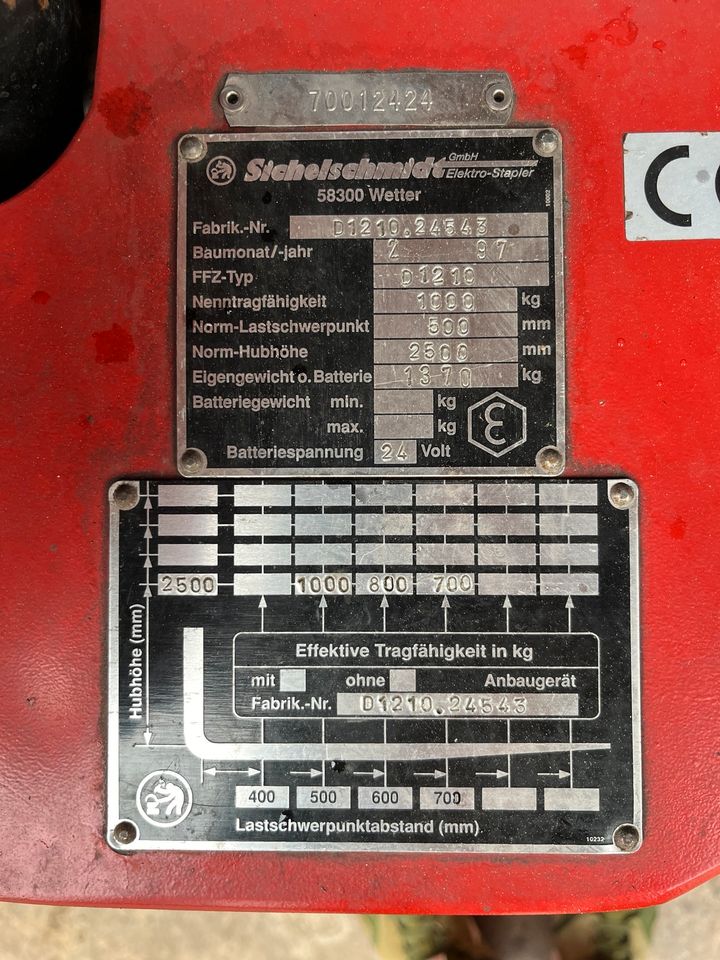 Sichelschmidt Ameise Stapler D12 Batterie Neu in Eschershausen