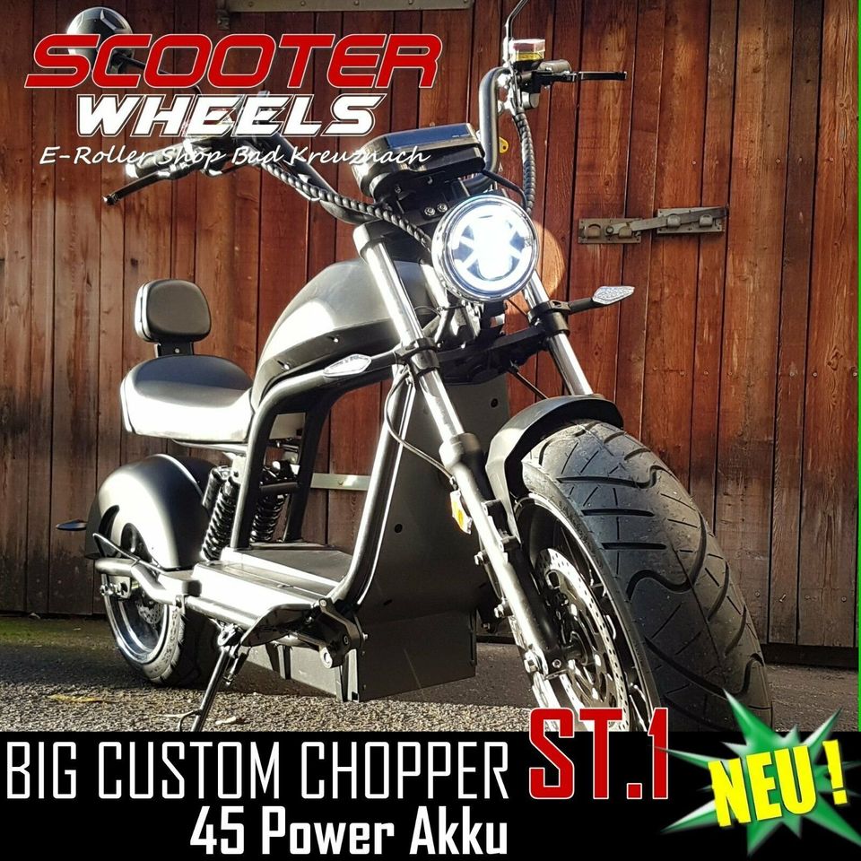 ⚡NEU⚡ Big Custom Chopper ST-1 Elektroroller e-Scooter e-Roller in Bad Kreuznach