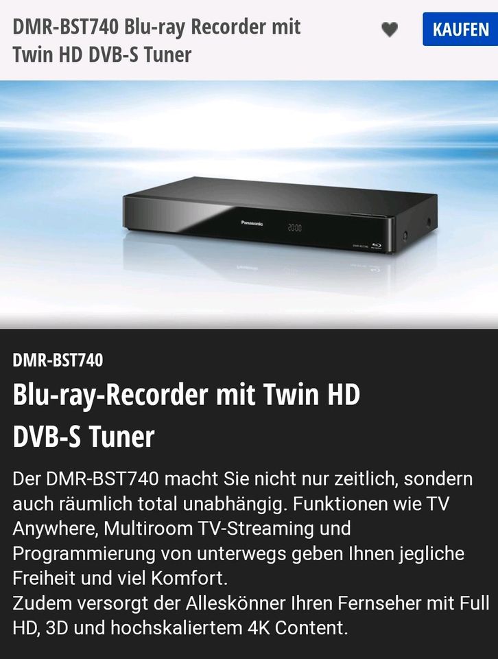 Panasonic Recorder und Blue-Ray Player in Nordrhein-Westfalen - Viersen |  DVD Player & Recorder gebraucht kaufen | eBay Kleinanzeigen ist jetzt  Kleinanzeigen