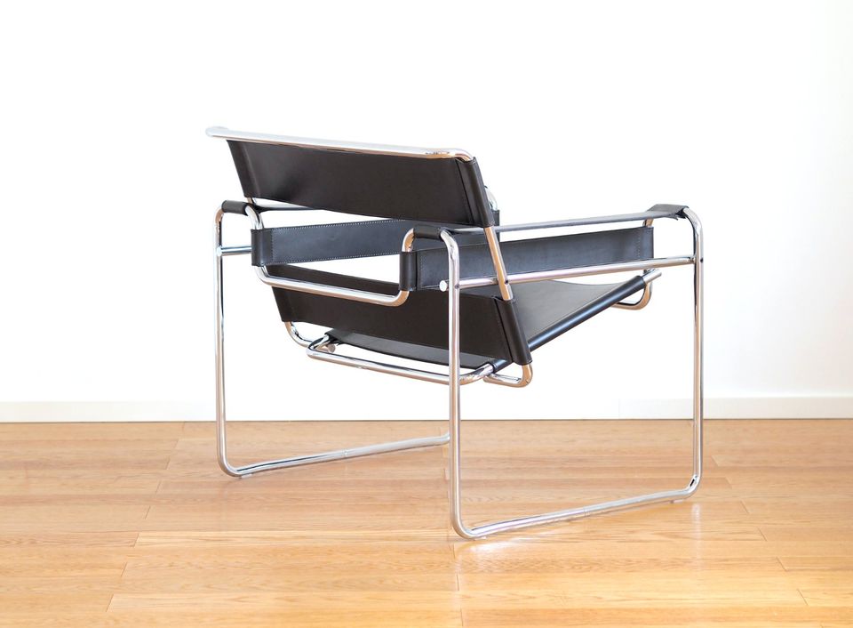 2 x Knoll Int. / Gavina Marcel Breuer Wassily Chair Leder schwarz in Stuttgart