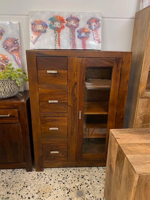 Highboard Manora Holz Palisander braun lackiert, B 90 cm in Ronneburg