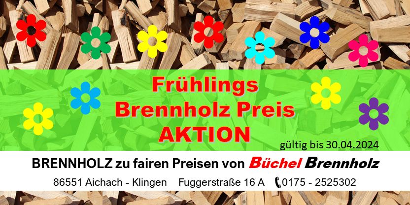 Buche Kaminholz 33 cm Brennholz kammertrocken Lieferung Hartholz in Aichach