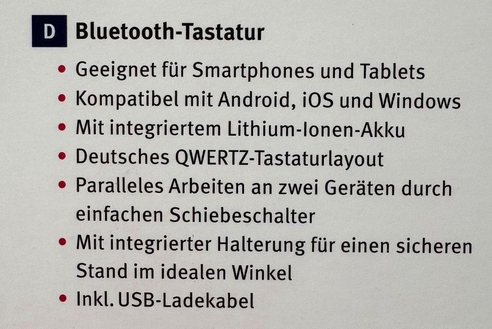 Bluetooth-Tastatur für Tablet und Smartphone in Düsseldorf