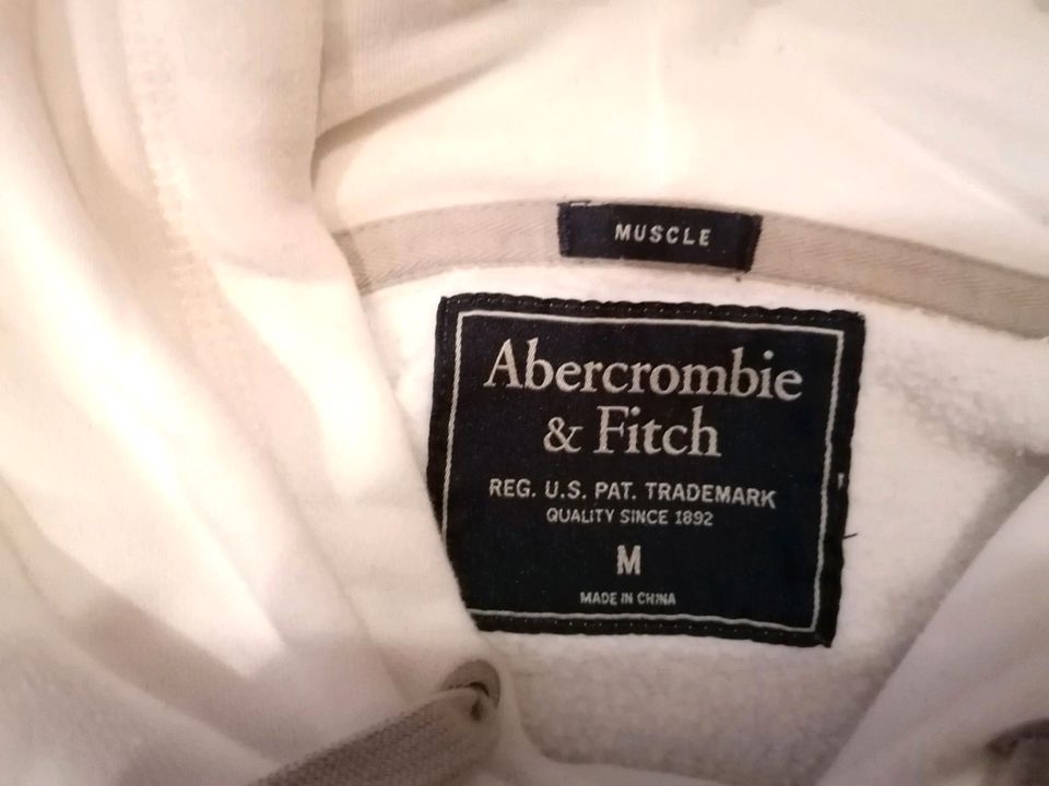 Abercrombie, Pullover, Hoodie, Gr. M, Herren, weiß, Pulli, Top in Raubling