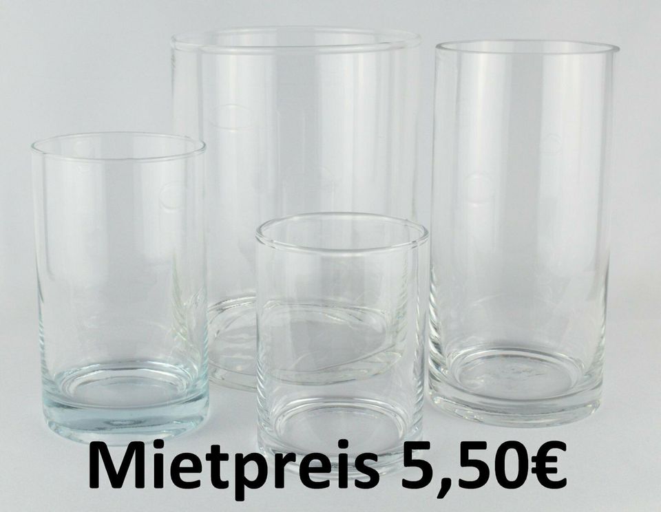 Glas Nr.14 vier Vasen für 5,5€ Glasvase Hochzeit Deko MIETEN in Wiesbaden