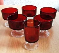 Vintage Luminarc France Gläser Glas rubinrot 6 Stück antik Niedersachsen - Wilhelmshaven Vorschau