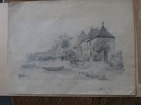 Bleistiftskizze Landschaft Schloss Westpreussen   1867 signiert Baden-Württemberg - Bad Schussenried Vorschau