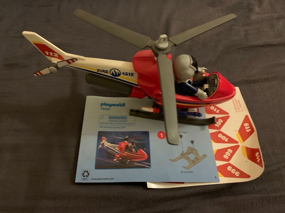 Playmobil Feuerlöscher Hubschrauber mit Löschfunktion in Saarbrücken
