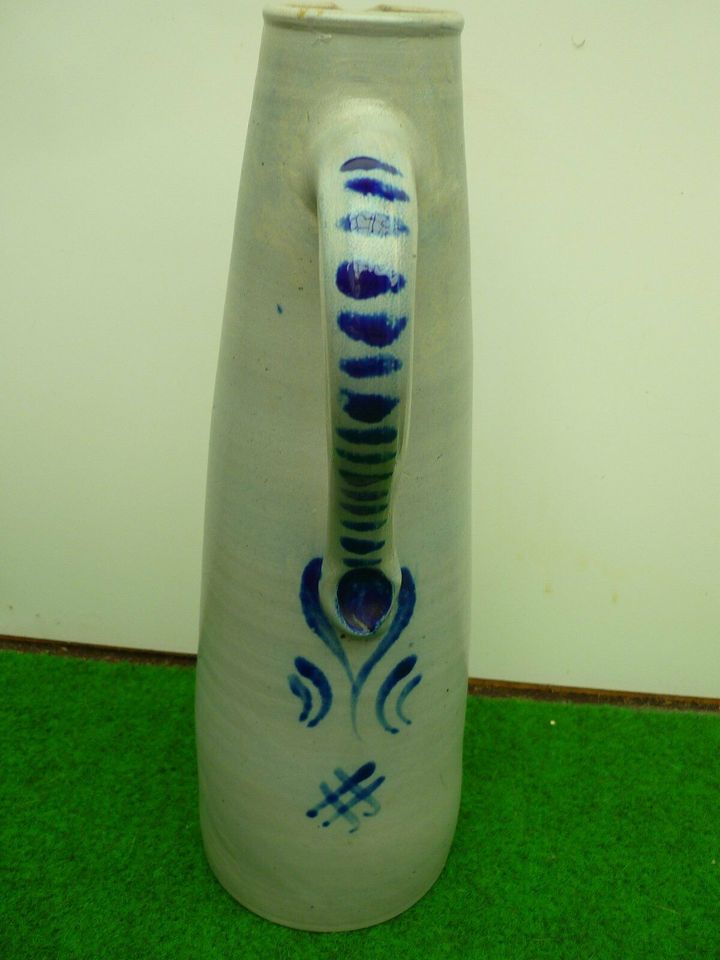 Blumenvase Steingut, Vase bemalt in Roth