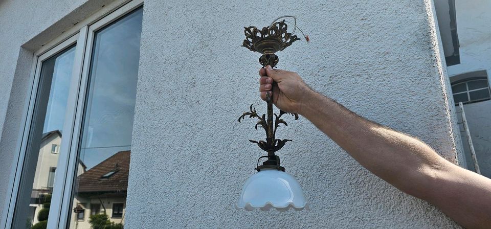 Alte antike Lampe Leuchte Gründerzeit Jugendstil 1900 hängelampe in Frickenhausen