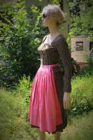 Dirndl, Langarmdirndl, Kleid,Tracht, Gr. 34, Unikat, braun / pink München - Pasing-Obermenzing Vorschau