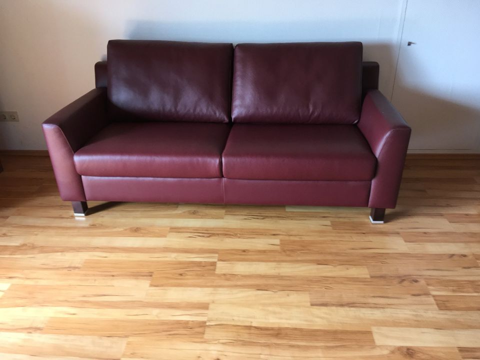 Couch mit Lederbezug nur 570 € !! in Herxheim bei Landau/Pfalz