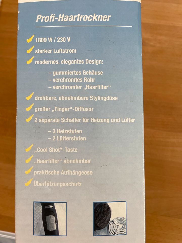 Profi-Haartrockner chrom/schwar- originalverpackt -NEU! in Röthenbach