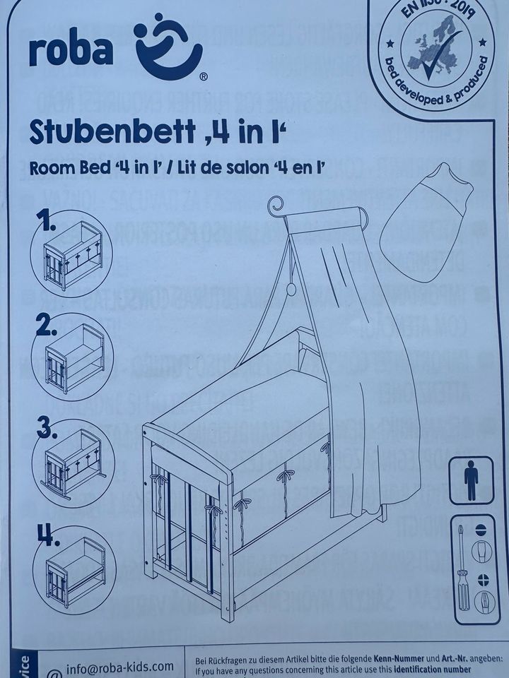 4 in 1 Stubenbett/Wiege/Beistellbett von Roba sternenzauber in Marl