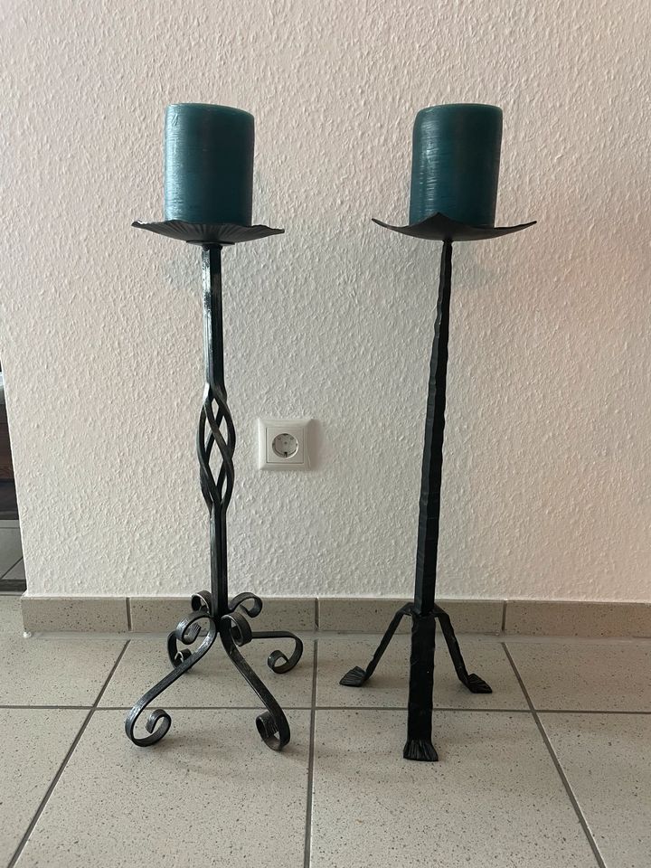 Schmiedeisen Gusseisen Kerzenständer Kerzenhalter Schwarz in Mauritz