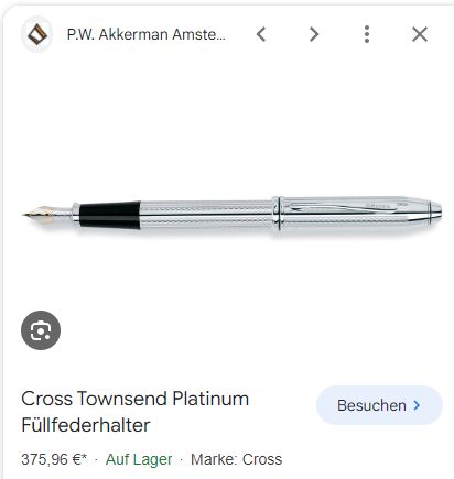 CROSS TOWNSEND Füllfederhalter Füller - Geschenkidee in Bochum