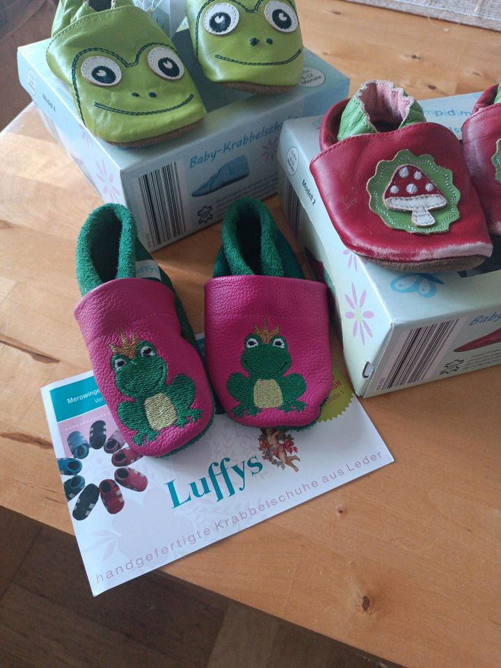 Baby Krabbelschuhe Lederschuhe  neu 6-1Monate in Feuchtwangen