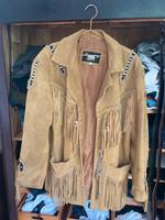 Jacke Mantel Leder Fransen western Vintage L (M) unisex gelb Hamburg-Mitte - Hamburg St. Pauli Vorschau