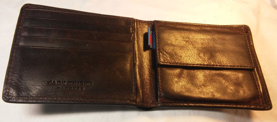 JACK KINSKY Hamburg Geldbörse LEDER Baun Kartenetui Etui NP 70€ in Hamburg