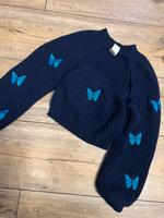 Zweiteiler Set Muster Patchwork Schmetterling in marineblau blau Bayern - Frensdorf Vorschau