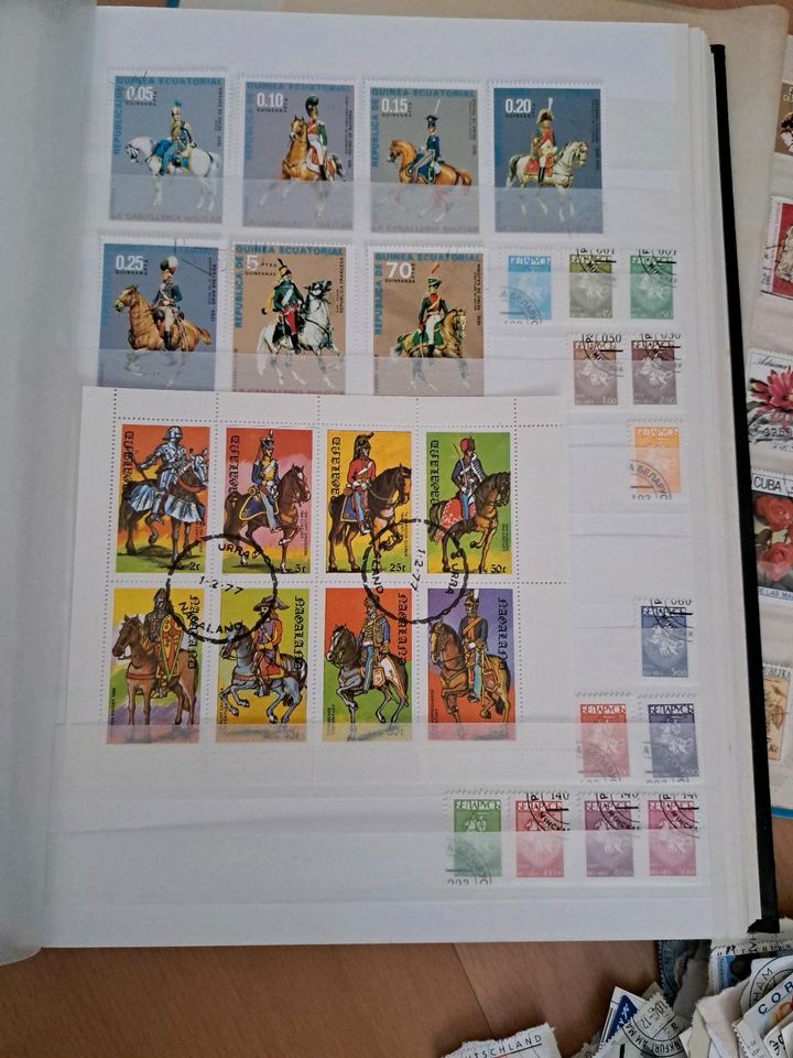 Über 1000 BM Briefmarkensammlung bunt gemischt  Drei Alben in Leipzig