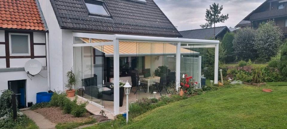 Glasschiebewand 10 mm ESG günstig € 399 , kleine ( unsichtbare) Lackfehler, Glasschiebewände für Terrassendach Rahmenlose Terrassentüren in Osterode am Harz