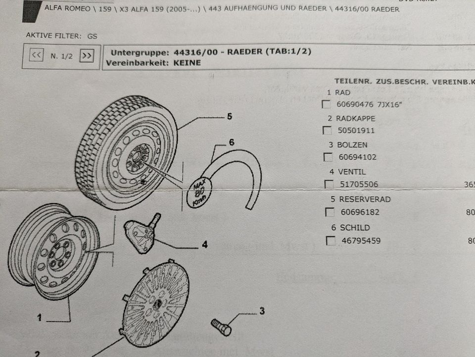 4 Stahlfelgen und 4 Radkappen Original Alfa Romeo in Hannover