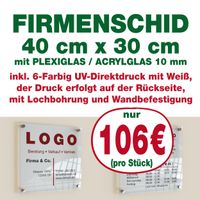 Firmenschild aus Plexiglas / Acrylglas Schild 10 mm inkl. Druck München - Allach-Untermenzing Vorschau