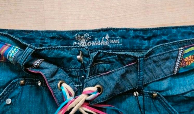 Mini Rock Jeans Optik Koröshi Damen Gr. L blau boho Hippie in Salzgitter