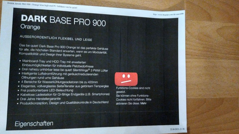 be quiet! DARK BASE PRO 900 PC Gaming Gehäuse Original Verbackt! in Arzberg