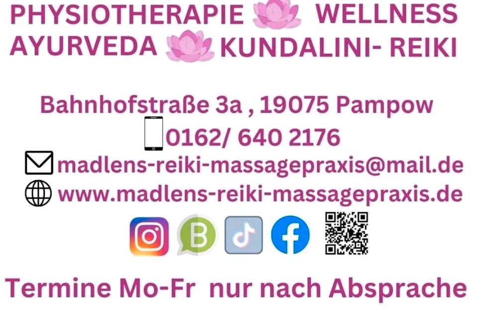 Reiki * Massagepraxis * Wellness * Physiotherapie * Firmenmassage in Pampow