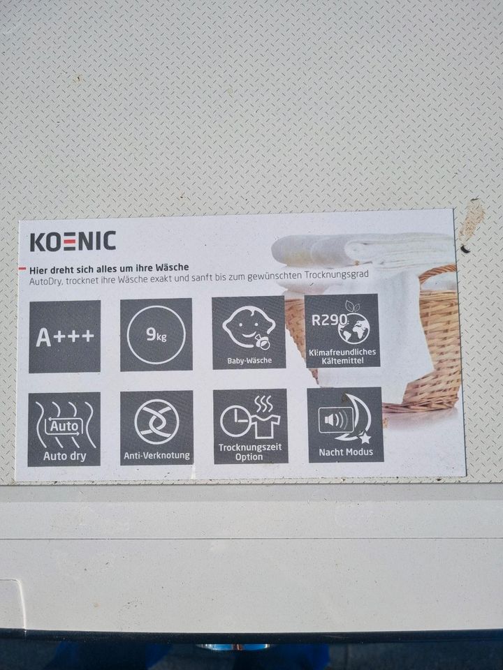 Koenic Trockner A+++ 9kg Neuwertig Lieferung möglich in Minden