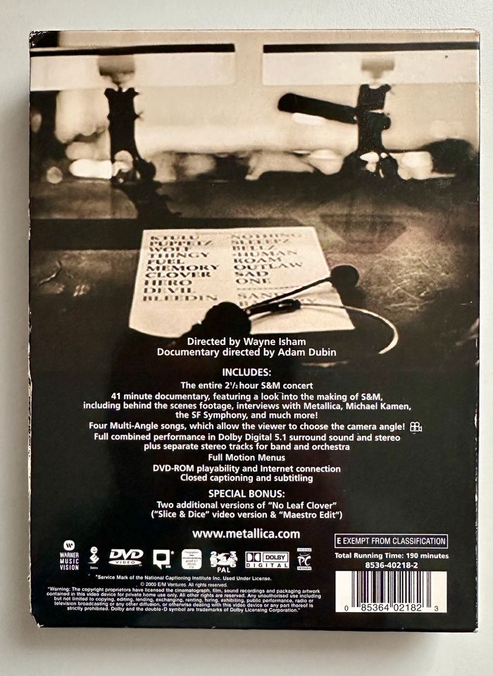 Metallica Doppel DVD S&M in Bergkamen