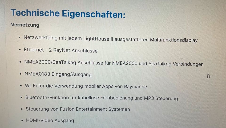 Raymarine e128 Multifunktionsdisplay 12 Zoll Navigationsgerät in Stelle