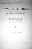 Grundriss der Physik von 1926 Sachsen - Schneeberg Vorschau