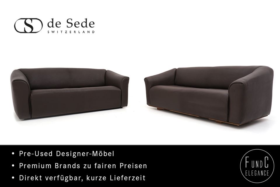 de Sede DS 47 Couch Sofa 2x Dreisitzer Auszug braun Neck Leder in Unna