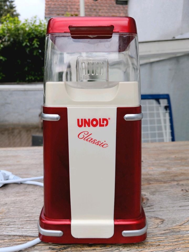 Unold 48525 Classic Popcorn-Maker Rot, Weiß, 900 W, 220 V, (B x H in Lorsch
