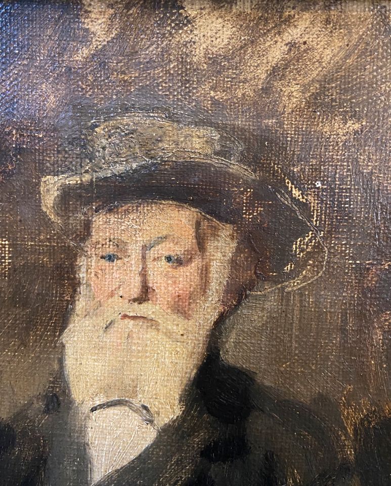 Antikes Gemälde „alter Mann mit Hut“ in Bonn