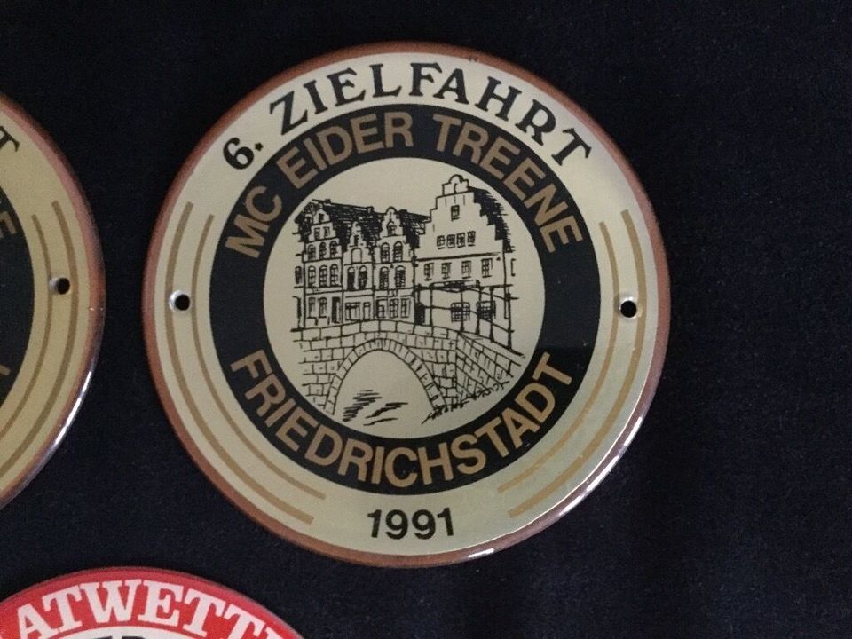 Plaketten Zielfahrt MC Eider Treene Friedrichsstadt 1988 - 1992 in Kiel