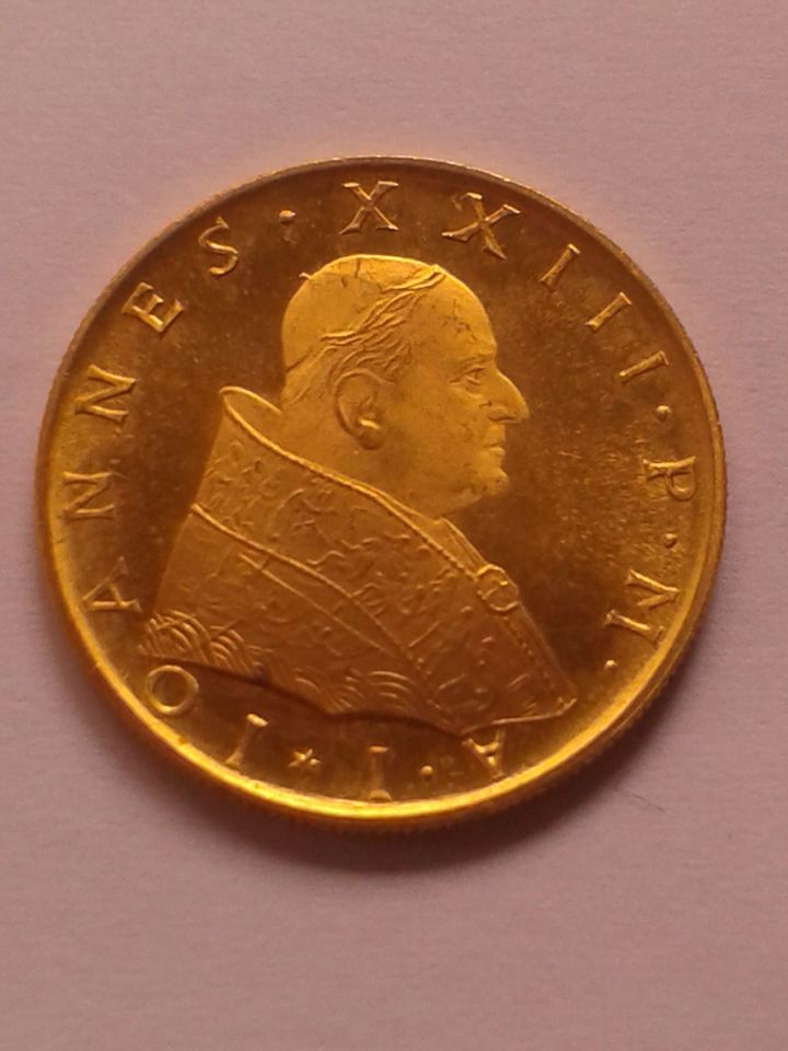 KMS 1959 Vatikan Gold mit 100 Lire 1959 Gold Johannes XIII. - RAR in München