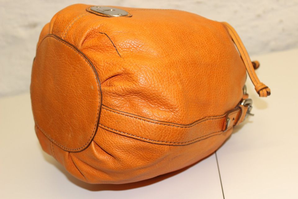 FOSSIL Maddox Drawstring Leder Tasche Orange Schultertasche in Duisburg